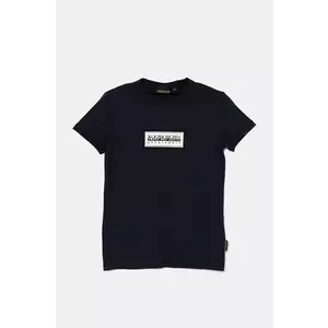 Napapijri tricou de bumbac pentru copii S-CHAMOIS SS culoarea albastru marin, cu imprimeu, NP0A4HYL1761 imagine