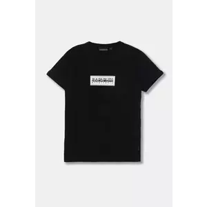 Napapijri tricou de bumbac pentru copii S-CHAMOIS SS culoarea negru, cu imprimeu, NP0A4HYL0411 imagine