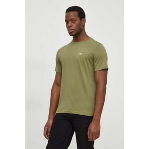 Barbour tricou din bumbac culoarea verde, neted imagine