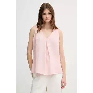 United Colors of Benetton bluză din in culoarea roz, neted, 5BMLDQ06W imagine