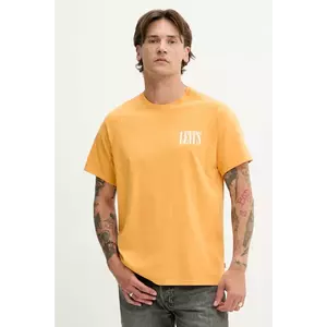 Levi's tricou din bumbac culoarea bej, cu imprimeu imagine