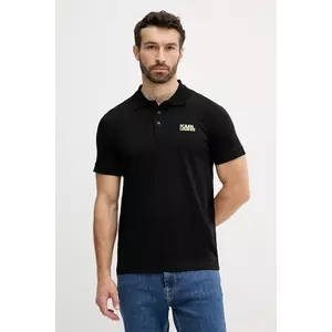 Karl Lagerfeld tricou polo culoarea negru, cu imprimeu, 553235.745088 imagine