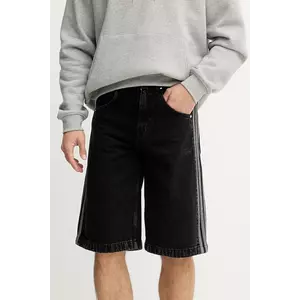 adidas Originals pantaloni scurți jeans Firebird culoarea negru, JC6719 imagine