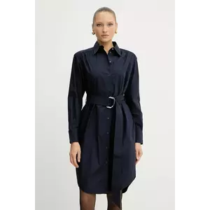 BOSS Orange rochie din bumbac culoarea bleumarin, mini, drept, 50546132 imagine