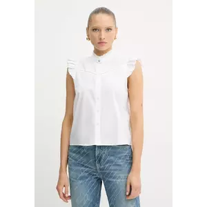 BOSS Orange cămașă din bumbac culoarea alb, cu guler stand-up, regular, 50552753 imagine