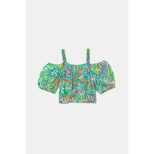 United Colors of Benetton bluză copii culoarea turcoaz, cu imprimeu, 5UIACH00F imagine