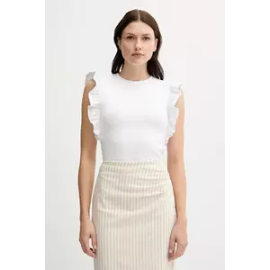 United Colors of Benetton top culoarea alb, 3FMED10A3 imagine