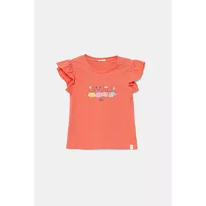 United Colors of Benetton tricou din bumbac pentru bebelusi culoarea portocaliu, 3096A106F imagine