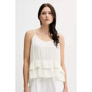 United Colors of Benetton bluză culoarea bej, uni, 4VW95H00B imagine