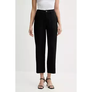 United Colors of Benetton pantaloni culoarea negru, drept, high waist, 4NPHDF09D imagine