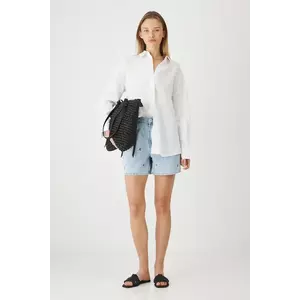 Medicine cămașă de in culoarea alb, cu guler clasic, relaxed imagine