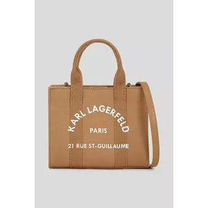 Karl Lagerfeld geantă de bumbac K/RSG culoarea maro, A3W50118 imagine