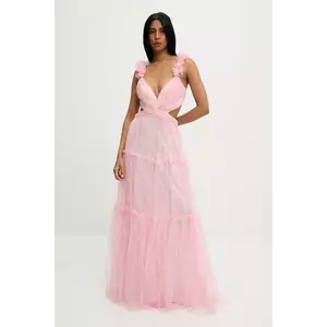 Answear Lab rochie culoarea roz, maxi, evazată imagine