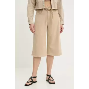 Answear Lab pantaloni scurti culoarea bej, neted, high waist imagine