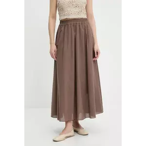 Answear Lab fustă din bumbac culoarea maro, maxi, evazati imagine