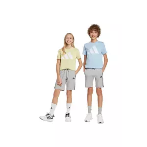 adidas pantaloni scurți din bumbac pentru copii culoarea gri, cu imprimeu, talie reglabila, JD6496 imagine