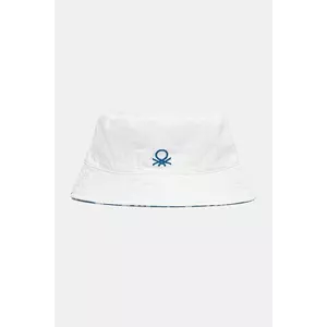 United Colors of Benetton pălărie reversibilă din bumbac pentru copii culoarea alb, bumbac, 6KQACA02M imagine