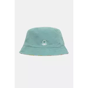 United Colors of Benetton pălărie reversibilă din bumbac pentru copii culoarea verde, bumbac, 6KQACA02M imagine