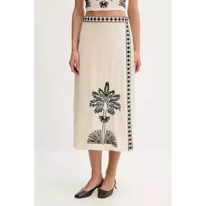 Hoss Intropia fustă din amestec de in culoarea bej, maxi, evazati, 8429028 imagine