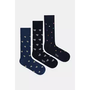 Paul Smith șosete 3-pack culoarea bleumarin, M1A-SOCK-TNAVY imagine
