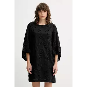 MUNTHE rochie PANSI culoarea negru, mini, drept, 252131625225 imagine