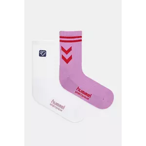 Hummel șosete Hummel x Community Love 2-pack culoarea alb, 228036 imagine