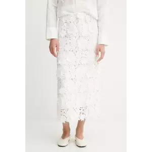 MUNTHE fustă POMI culoarea alb, maxi, drept, 252120325228 imagine