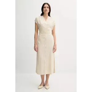 Pedro del Hierro rochie din in culoarea bej, midi, drept, 3819821 imagine