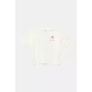 adidas Performance tricou de bumbac pentru copii MERCEDES culoarea bej, cu imprimeu, JX6280 imagine