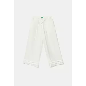 United Colors of Benetton pantaloni copii culoarea alb, uni, 4VDVCF04M imagine