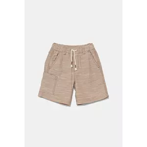 United Colors of Benetton pantaloni scurți din bumbac pentru copii culoarea maro, melanj, talie reglabila, 4ZZSC9044 imagine