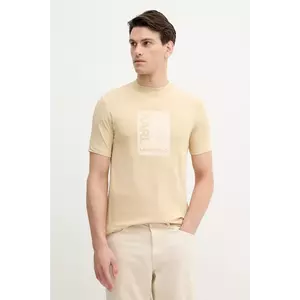 Karl Lagerfeld tricou culoarea bej, cu imprimeu, 553235.755038 imagine