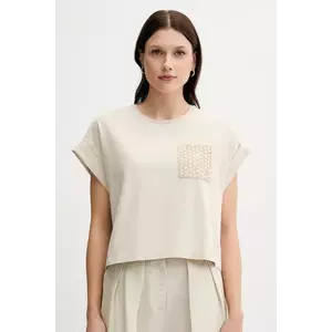 United Colors of Benetton tricou culoarea bej, 3IFVD10AF imagine