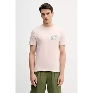 United Colors of Benetton tricou din bumbac culoarea bej, cu imprimeu, 3BL0U10AF imagine