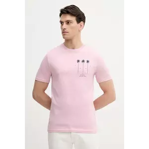 United Colors of Benetton tricou din bumbac culoarea roz, cu imprimeu, 3BL0U10AF imagine