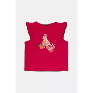 United Colors of Benetton tricou de bumbac pentru copii culoarea roz, 3I1XG10JK imagine