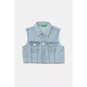 United Colors of Benetton vestă denim pentru copii 22P6CJ011 imagine