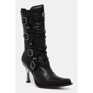 New Rock cizme de piele culoarea negru, cu toc cui, M-9373-S2 imagine