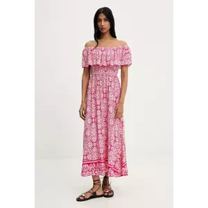 Answear Lab rochie culoarea roz, midi, evazată imagine