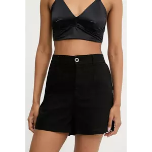 Answear Lab pantaloni scurti culoarea negru, neted, high waist imagine