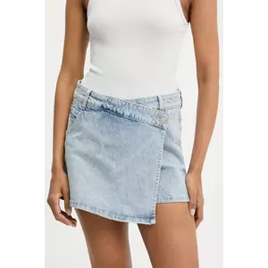 Answear Lab pantaloni scurti jeans neted, high waist imagine