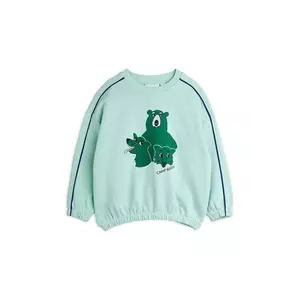 Mini Rodini hanorac de bumbac pentru copii Camp Rodini culoarea turcoaz, cu imprimeu, 2562010160 imagine