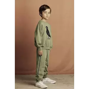 Mini Rodini hanorac de bumbac pentru copii Blackbird culoarea verde, cu imprimeu, 2562013675 imagine