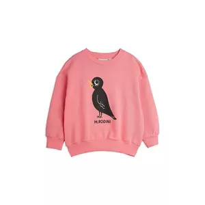 Mini Rodini hanorac de bumbac pentru copii Blackbird culoarea roz, cu imprimeu, 2562013628 imagine