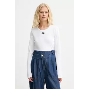 MUNTHE longsleeve din bumbac POTE culoarea alb, 252110225264 imagine