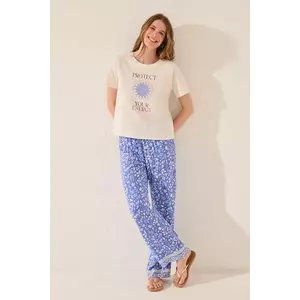 women'secret tricou din bumbac culoarea bej, 3279711 imagine