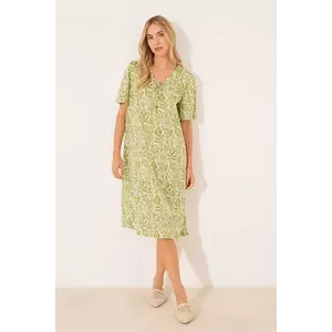 women'secret cămașă de noapte din bumbac culoarea verde, bumbac, 4369327 imagine