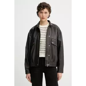 Rag & Bone geacă de piele culoarea maro, de tranzitie, oversize, WAW25P2000LT00 imagine