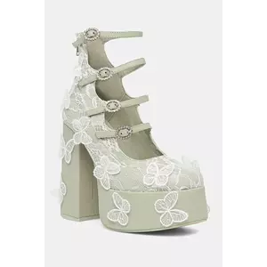 Koi Footwear pumps Wild Lotus Butterfly Lace Platform Heels culoarea verde, cu toc drept, DBP47 imagine