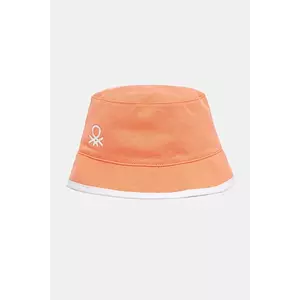 United Colors of Benetton pălărie reversibilă pentru copii culoarea portocaliu, bumbac, 6YPLGA01G imagine